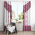 Ukraine Window Curtain Traditional Braided Rope Belt Pink Folk Pattern