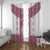 Ukraine Window Curtain Traditional Braided Rope Belt Pink Folk Pattern
