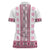 Ukraine Women Polo Shirt Traditional Braided Rope Belt Pink Folk Pattern