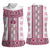 Ukraine Women Sleeveless Polo Shirt Traditional Braided Rope Belt Pink Folk Pattern
