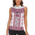 Ukraine Women Sleeveless Polo Shirt Traditional Braided Rope Belt Pink Folk Pattern