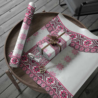 Ukraine Wrapping Paper Traditional Braided Rope Belt Pink Folk Pattern - Wonder Print Shop