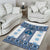 Ukraine Area Rug Traditional Braided Rope Belt Blue Folk Pattern