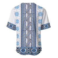 Ukraine Baseball Jersey Traditional Braided Rope Belt Blue Folk Pattern