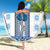 Ukraine Beach Blanket Traditional Braided Rope Belt Blue Folk Pattern
