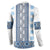 Ukraine Button Sweatshirt Traditional Braided Rope Belt Blue Folk Pattern