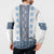 Ukraine Button Sweatshirt Traditional Braided Rope Belt Blue Folk Pattern