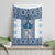 Ukraine Canvas Wall Art Traditional Braided Rope Belt Blue Folk Pattern