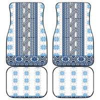 Ukraine Car Mats Traditional Braided Rope Belt Blue Folk Pattern