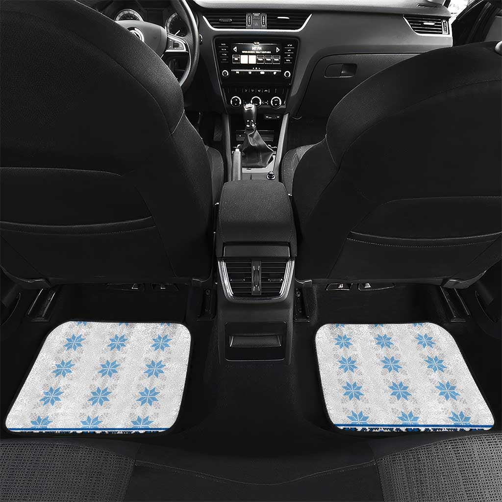 Ukraine Car Mats Traditional Braided Rope Belt Blue Folk Pattern