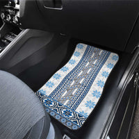 Ukraine Car Mats Traditional Braided Rope Belt Blue Folk Pattern
