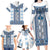 Ukraine Family Matching Long Sleeve Bodycon Dress and Hawaiian Shirt Traditional Braided Rope Belt Blue Folk Pattern