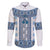 Ukraine Family Matching Puletasi and Hawaiian Shirt Traditional Braided Rope Belt Blue Folk Pattern
