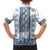 Ukraine Family Matching Summer Maxi Dress and Hawaiian Shirt Traditional Braided Rope Belt Blue Folk Pattern