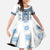 Ukraine Family Matching Summer Maxi Dress and Hawaiian Shirt Traditional Braided Rope Belt Blue Folk Pattern