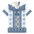 Ukraine Family Matching Summer Maxi Dress and Hawaiian Shirt Traditional Braided Rope Belt Blue Folk Pattern