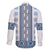 Ukraine Family Matching Summer Maxi Dress and Hawaiian Shirt Traditional Braided Rope Belt Blue Folk Pattern