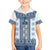 Ukraine Family Matching Summer Maxi Dress and Hawaiian Shirt Traditional Braided Rope Belt Blue Folk Pattern