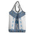 Ukraine Grocery Bag Traditional Braided Rope Belt Blue Folk Pattern