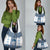 Ukraine Grocery Bag Traditional Braided Rope Belt Blue Folk Pattern