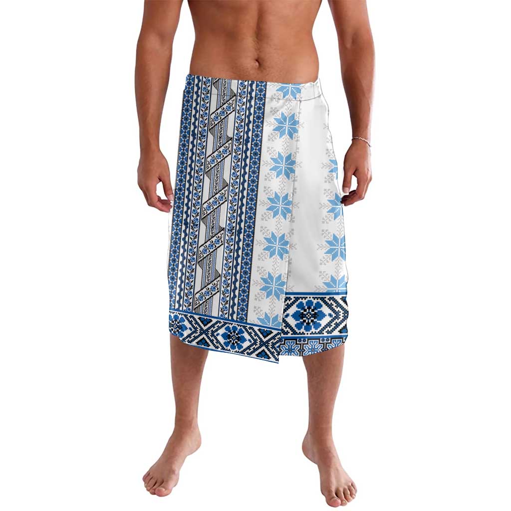 Ukraine Lavalava Traditional Braided Rope Belt Blue Folk Pattern