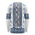 Ukraine Long Sleeve Shirt Traditional Braided Rope Belt Blue Folk Pattern