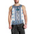 Ukraine Men Tank Top Traditional Braided Rope Belt Blue Folk Pattern