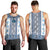 Ukraine Men Tank Top Traditional Braided Rope Belt Blue Folk Pattern
