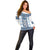 Ukraine Off Shoulder Sweater Traditional Braided Rope Belt Blue Folk Pattern