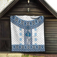 Ukraine Quilt Traditional Braided Rope Belt Blue Folk Pattern