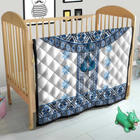 Ukraine Quilt Traditional Braided Rope Belt Blue Folk Pattern