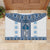Ukraine Rubber Doormat Traditional Braided Rope Belt Blue Folk Pattern