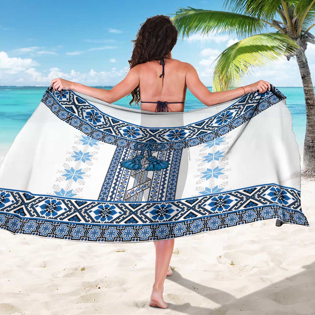 Ukraine Sarong Traditional Braided Rope Belt Blue Folk Pattern