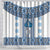 Ukraine Shower Curtain Traditional Braided Rope Belt Blue Folk Pattern