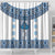Ukraine Shower Curtain Traditional Braided Rope Belt Blue Folk Pattern