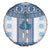 Ukraine Spare Tire Cover Traditional Braided Rope Belt Blue Folk Pattern