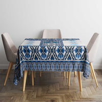 Ukraine Tablecloth Traditional Braided Rope Belt Blue Folk Pattern