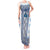 Ukraine Tank Maxi Dress Traditional Braided Rope Belt Blue Folk Pattern