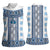 Ukraine Women Sleeveless Polo Shirt Traditional Braided Rope Belt Blue Folk Pattern