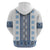 Ukraine Zip Hoodie Traditional Braided Rope Belt Blue Folk Pattern