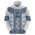 Ukraine Zip Hoodie Traditional Braided Rope Belt Blue Folk Pattern