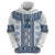 Ukraine Zip Hoodie Traditional Braided Rope Belt Blue Folk Pattern