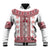 Ukraine Baseball Jacket Traditional Braided Rope Belt Red Folk Pattern