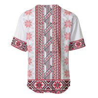Ukraine Baseball Jersey Traditional Braided Rope Belt Red Folk Pattern