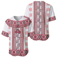 Ukraine Baseball Jersey Traditional Braided Rope Belt Red Folk Pattern