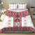 Ukraine Bedding Set Traditional Braided Rope Belt Red Folk Pattern