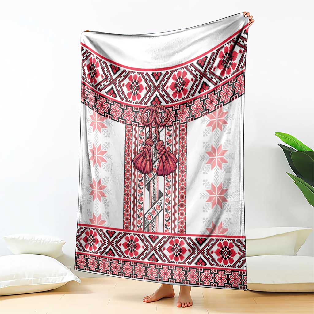 Ukraine Blanket Traditional Braided Rope Belt Red Folk Pattern