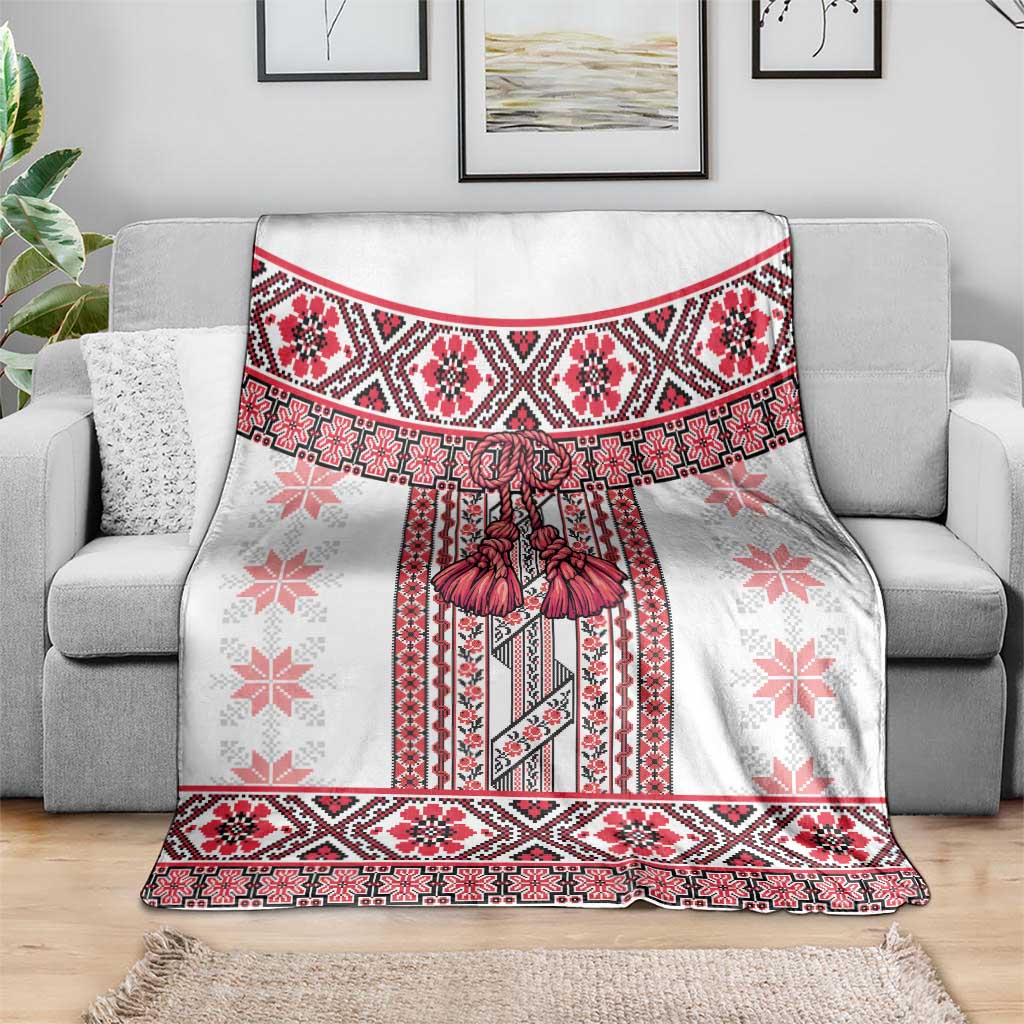 Ukraine Blanket Traditional Braided Rope Belt Red Folk Pattern