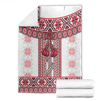 Ukraine Blanket Traditional Braided Rope Belt Red Folk Pattern