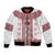 Ukraine Bomber Jacket Traditional Braided Rope Belt Red Folk Pattern